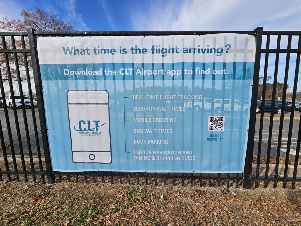 Custom vinyl banners with promotional graphics in Charlotte, NC