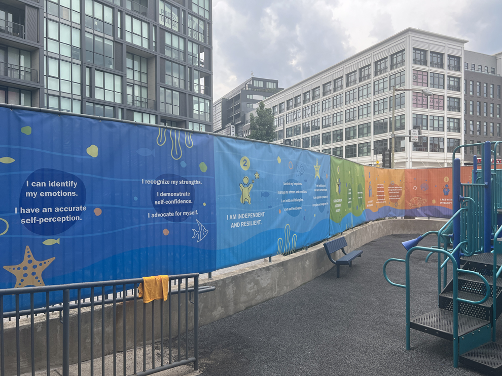Mesh fence wraps and large vinyl banners installed in Charlotte, NC