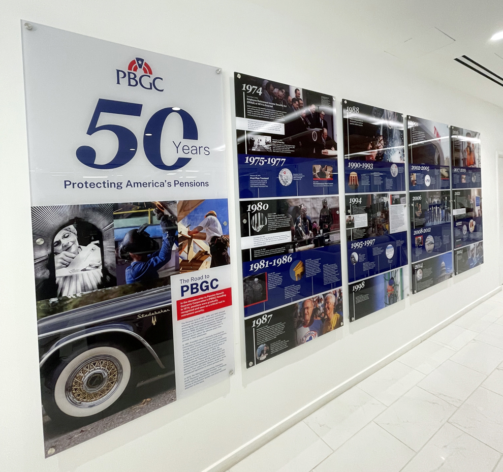 Modern wall displays for Mooresville, NC corporate interiors