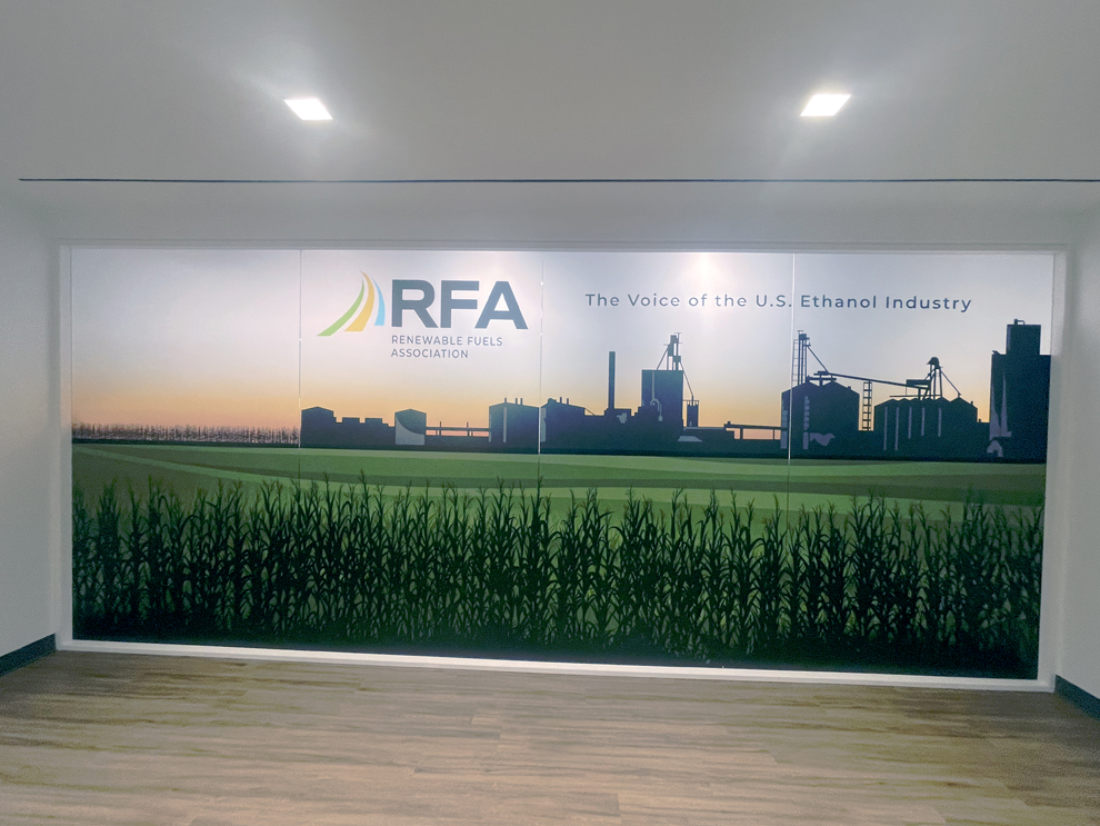 Large wall graphic installation transforming Fort Mill, SC workplace interior