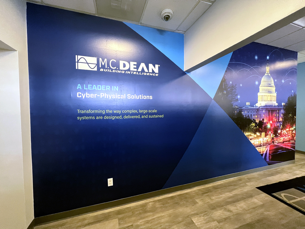 Branded wall graphics installed for workplace interiors Fort Mill, SC
