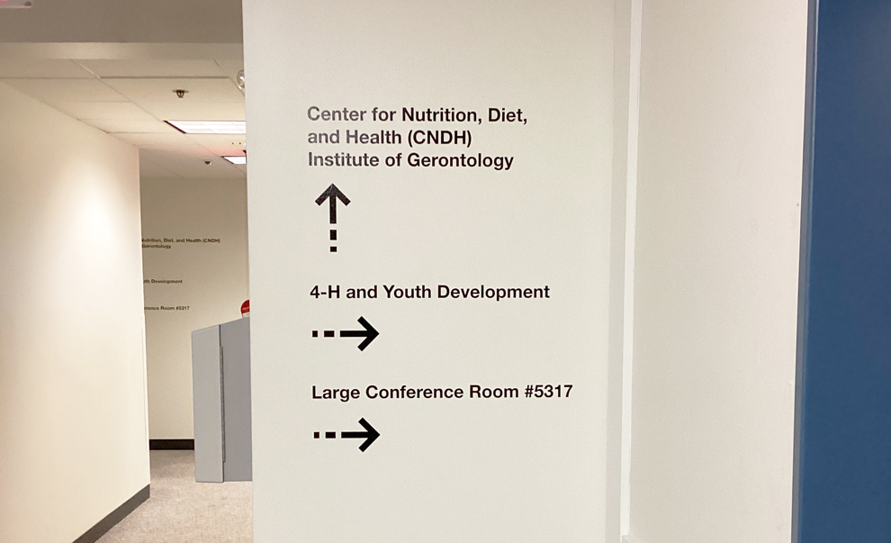 Workplace and office interiors with branded wayfinding signs in Gastonia, NC