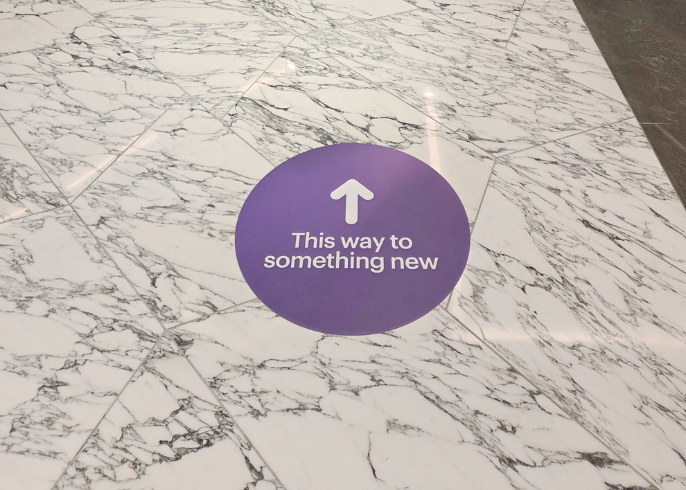 Interior directional signage designed for events in Mooresville, NC