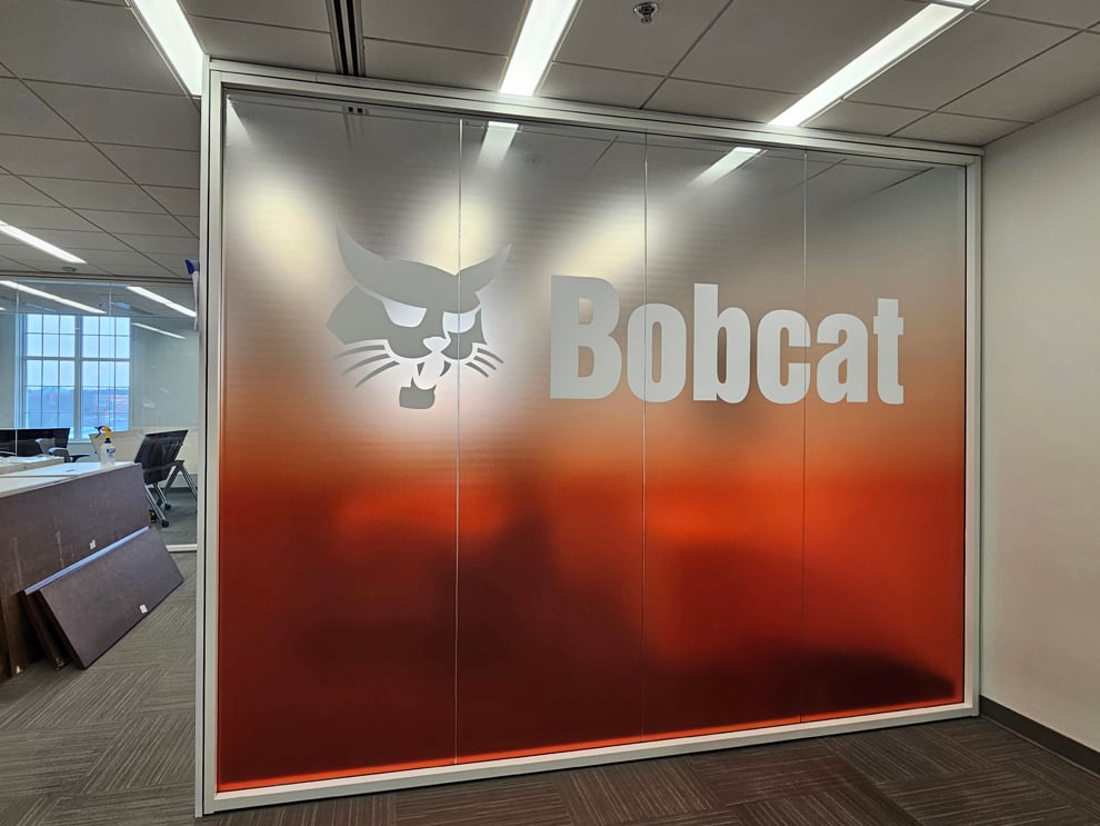 Branded window decals enhancing workplace culture in Hickory, NC