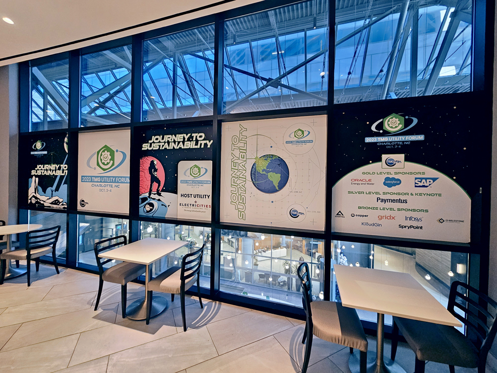 Window Graphics in Kannapolis, NC designed and installed with etched vinyl for professional offices