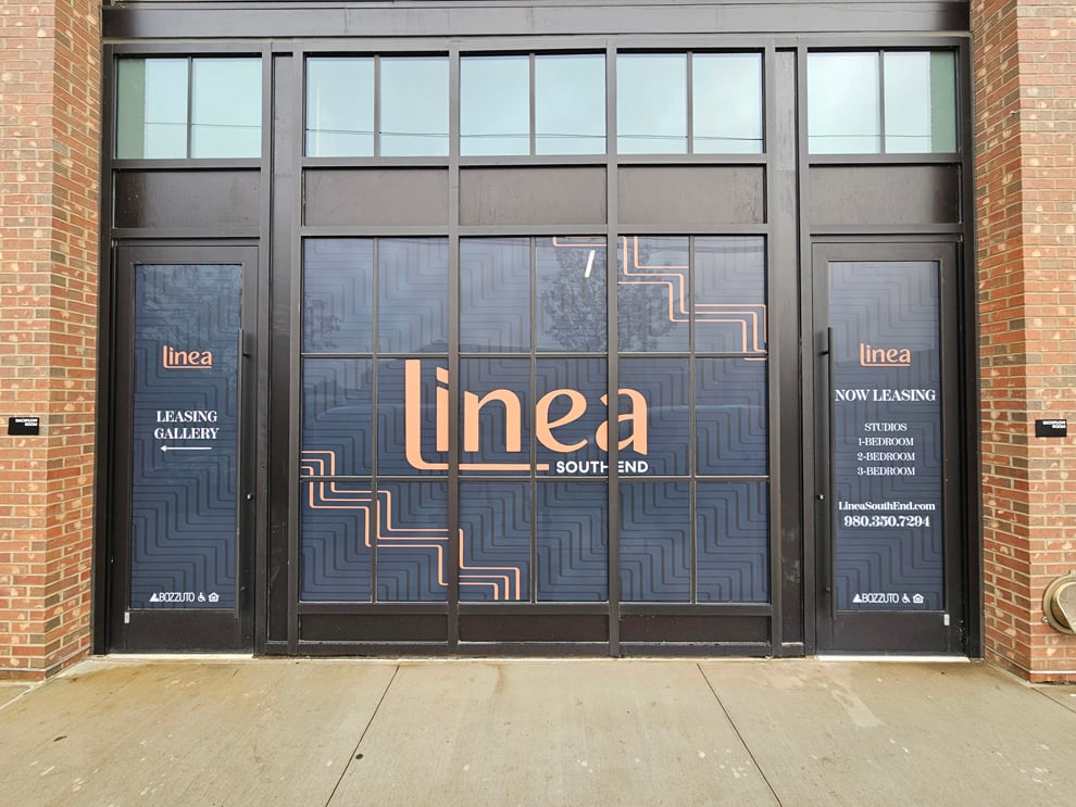 Window Graphics in Charlotte, NC designed and installed for corporate interior glass partitions