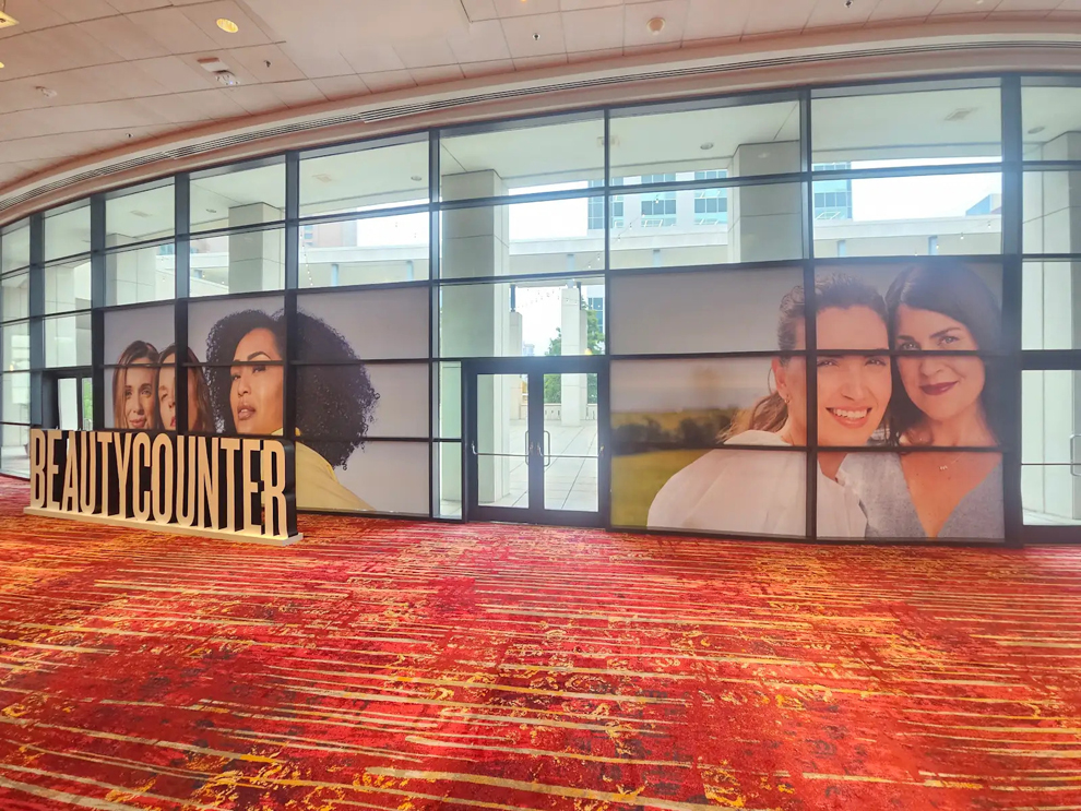 Custom vinyl window decals for corporate branding in Statesville, NC