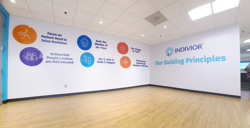 Sign Maker in Charlotte, NC designed and installed workplace signage and branding displays