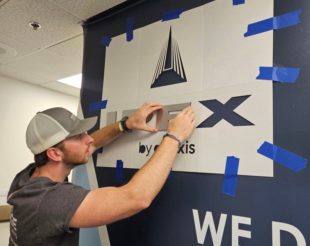 Corporate sign installation with branded displays in Salisbury, NC