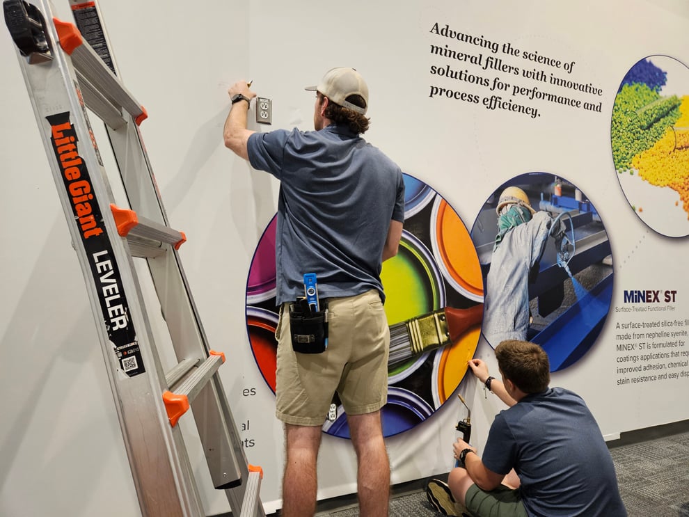 Branded wall graphics and sign installation in Statesville, NC workplace