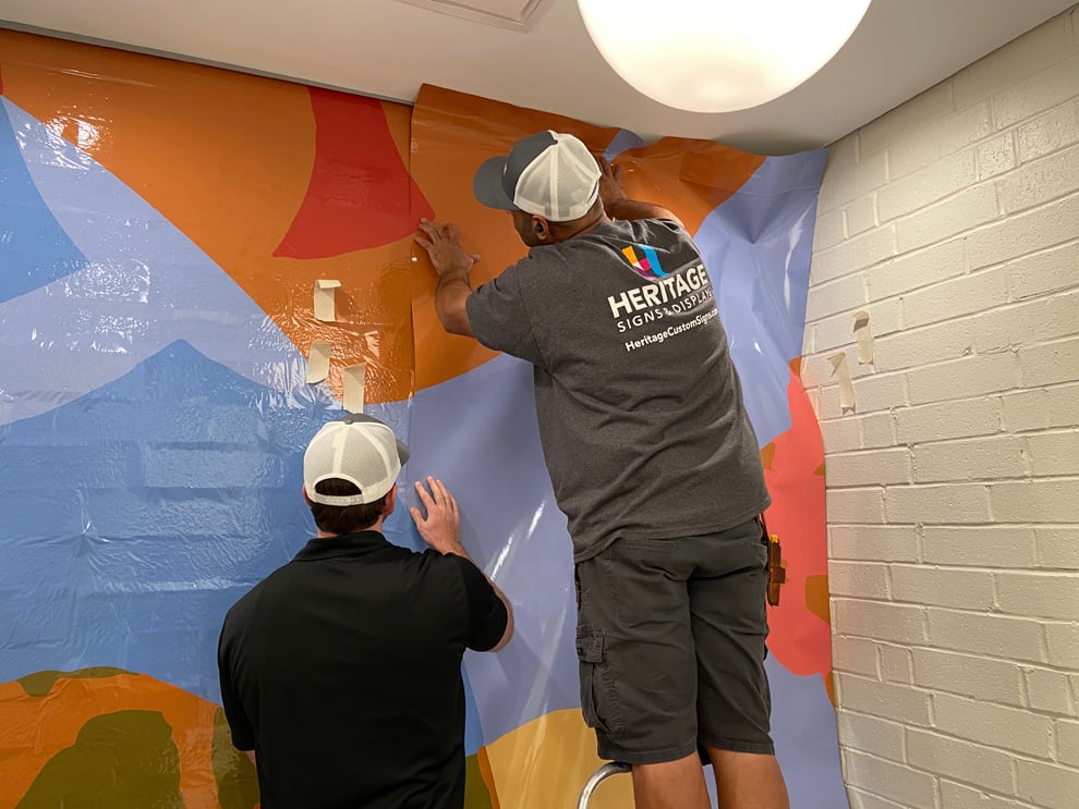 Wall graphics and sign installation for office environments in Statesville, NC