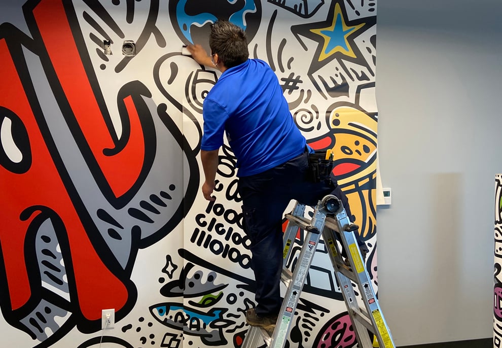 Window graphics and branded sign installation in Statesville, NC